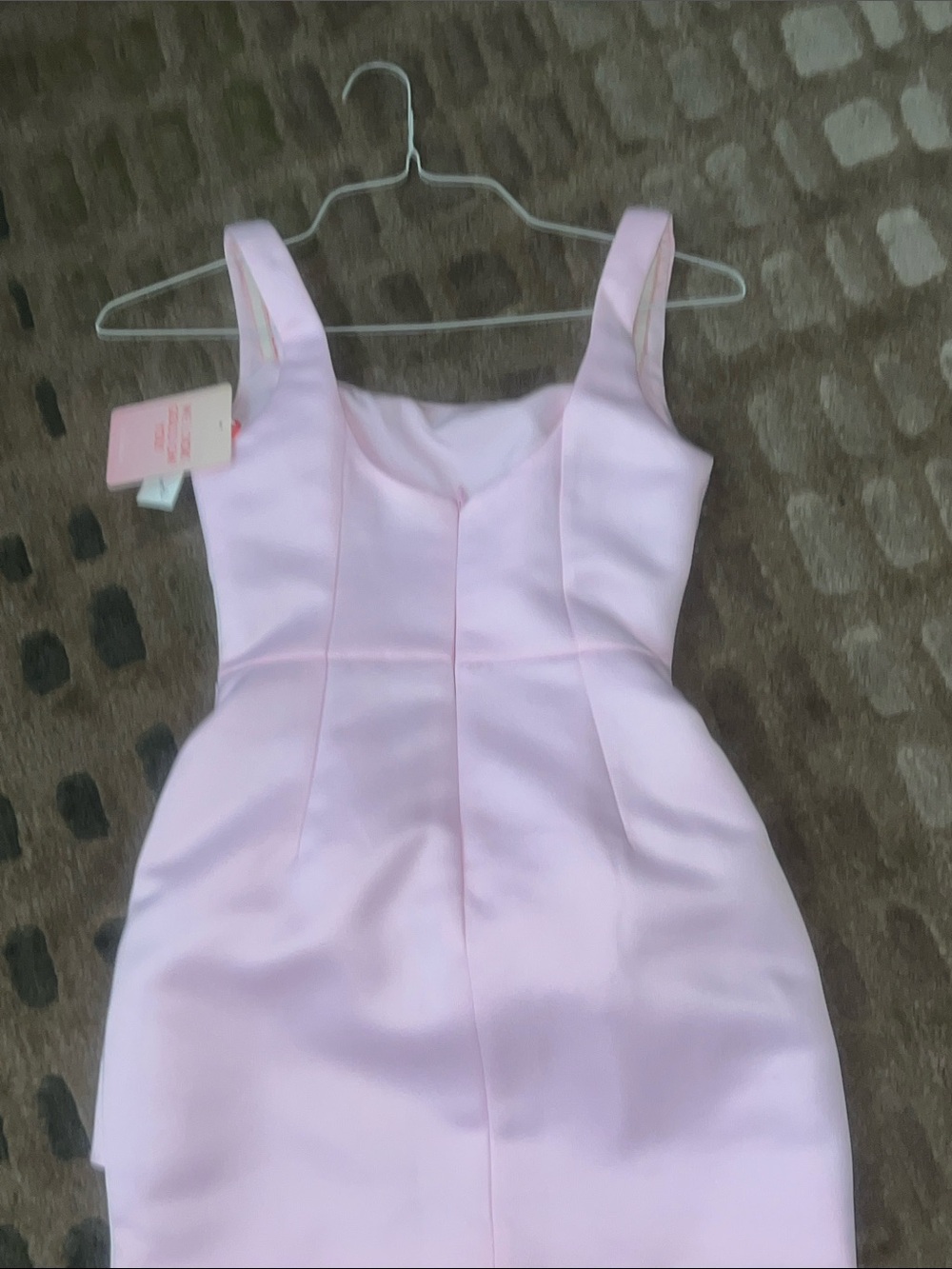 Hello Molly Light Pink Satin Mini Dress with Knot Detail-NWT - Picture 6 of 8